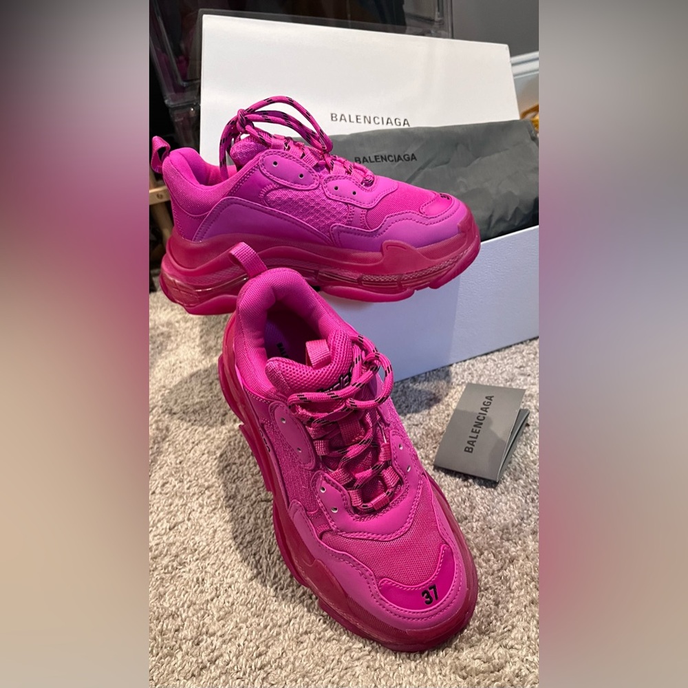 Balenciaga Triple S Sneakers in Fuchsia Pink